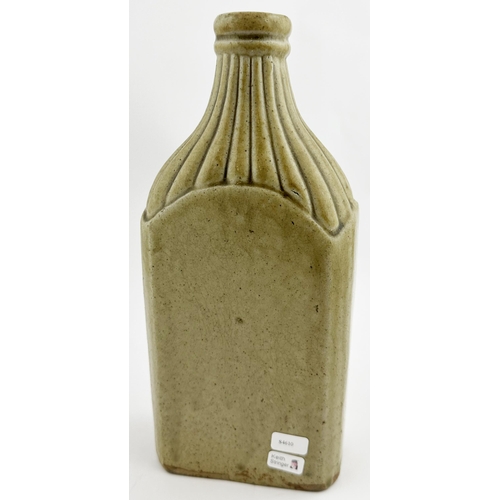 700 - DONCASTER SLAB SEALED SPIRIT FLASK. 8.9ins tall. Another great example of a grey green rectangular f... 