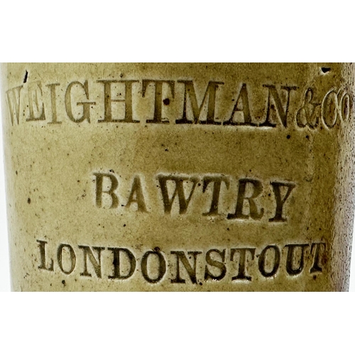 701 - BAWTRY PORTER. 9.1ins tall. An exceptional early grey green slip glaze cylinder porter, attractively... 