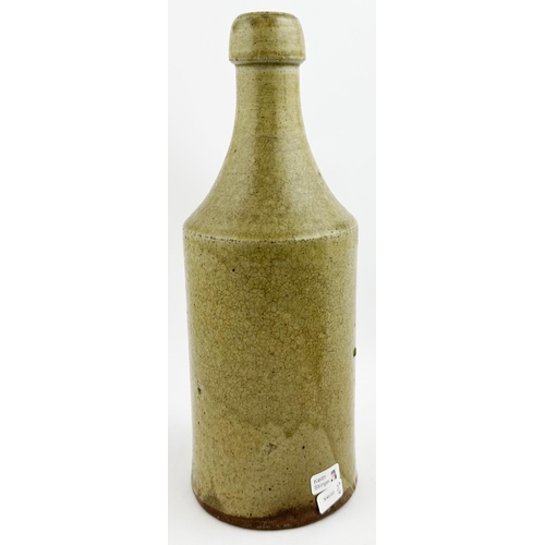 702 - WAINFLEET SLAB SEALED SPIRIT FLASK. 9.2ins tall. A wonderfully coloured example of this classic grey... 