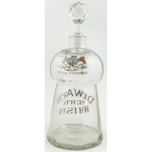 128 - DEWARS PERTH WHISKY GLASS DECANTER. Exceptional thistle shaped decanter, facetted stopper. Wonderful... 