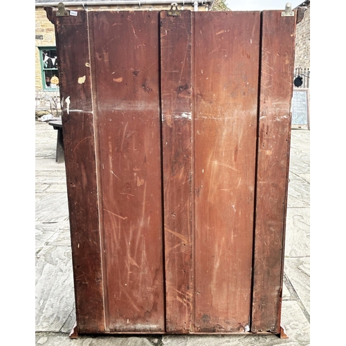 133 - GBD CABINET. 37 x 26 x 7.25ins. Dark wood. Front opening & loading door, 4 internal glass shelves, -... 