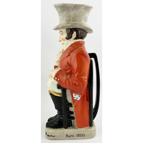 141 - JOHNNIE WALKER ASHTEAD POTTERY FIGURAL ADVERTISING JUG. 14.7ins tall. A truly impressive, tall, brig... 