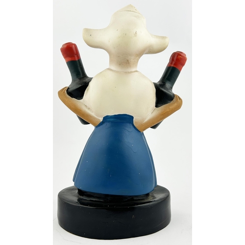 145 - DE KUYPER CHERRY BRANDY RUBBEROID ADVERTISING FIGURE. 9.5ins tall. Dutch, clog wearing, lady holding... 