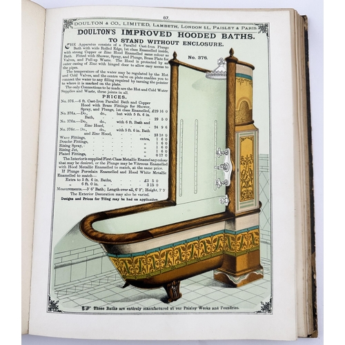 157 - DOULTON 1898 SANITARY APPLIANCES TRADE CATALOGUE. 11.1 x 9ins. A truly sumptuous & lavish, almost 25... 