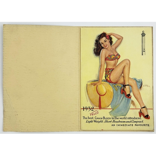 163 - NAUGHTY FELCO HOISTS PROMOTIONAL ADVERTISING BOOKLET. 6.3 x 7ins. Thin card cover with fold out, mul... 