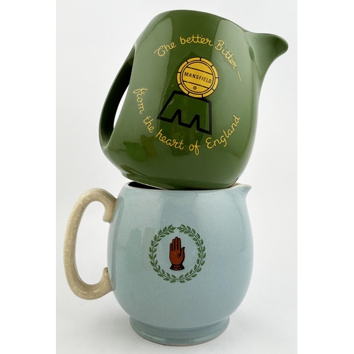 191 - MANSFIELD & ALLSOPPS BEER PUB JUG DUO. Tallest 4.8ins. The Allsopps is unusual in featuring just the... 