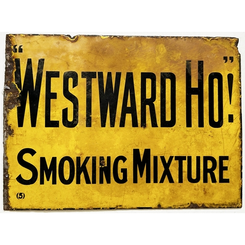 219 - WESTWARD HO & WILLS GOLD FLAKE DOUBLE SIDED ENAMEL SIGN. 15 x 11ins. Black & yellow. One side reads ... 