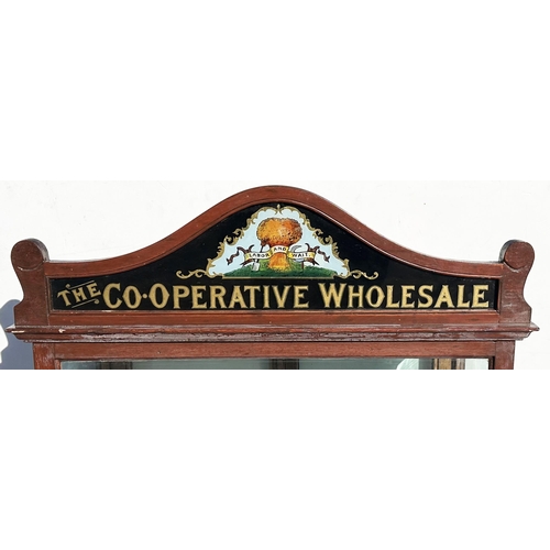 263 - CO-OPERATIVE WHOLESALE SOCIETY SHOP ADVERTISING CABINET. 33ins tall, 25.25ins wide, 12.5ins deep. Ab... 