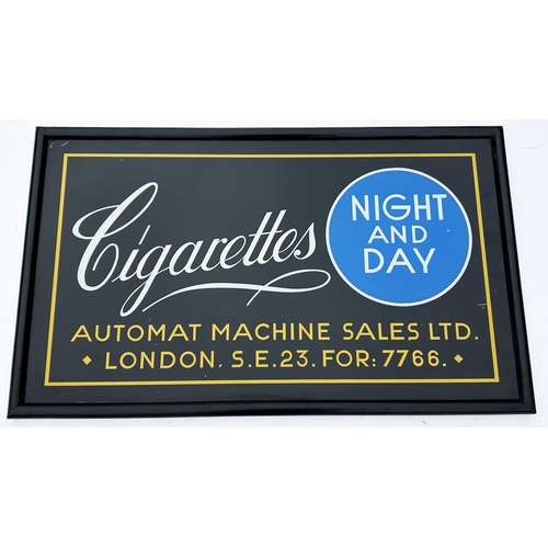 30 - FRAMED CIGARETTES ADVERTISING SIGN. 29 x 17.5ins. A most impressive framed, stylish, sign - all very... 