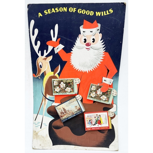 4 - WILLS CIGARETTES CHRISTMAS PROMOTION 3D SHOWCARD. 21.6 x 35ins. A very seasonal large size showcard ... 