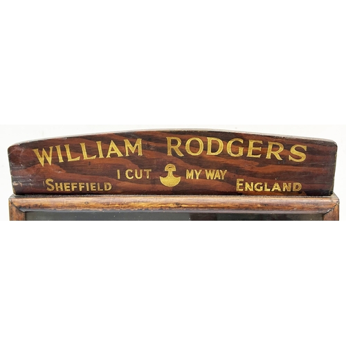 40 - WILLIAM RODGERS SHEFFIELD ADVERTISING CABINET FOR KNIVES & SHEFFIELD EPHEMERA. 10 x 12 x 9.5ins. An ... 