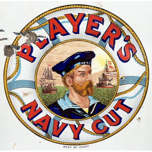 5 - PLAYERS NAVY CUT ENAMEL SIGN. 20 x 30ins. Fabulous main image of the sailor known as Hero with two d... 