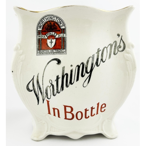 51 - WORTHINGTON INDIA PALE ALE JARDINIERE. 8ins tall. Floral motif to 2 sides & WORTHINGTONS/ IN BOTTLE ... 