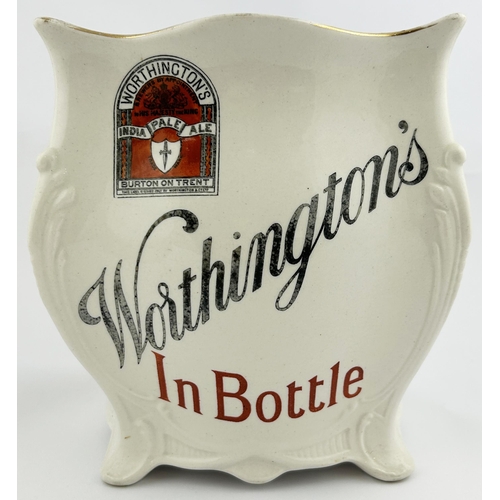 51 - WORTHINGTON INDIA PALE ALE JARDINIERE. 8ins tall. Floral motif to 2 sides & WORTHINGTONS/ IN BOTTLE ... 