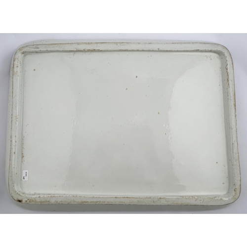 56 - PARNELL & SONS LARGE RECTANGULAR SCALES PLATE. 17.5 x 13ins. Large thick walled ceramic, scales of j... 