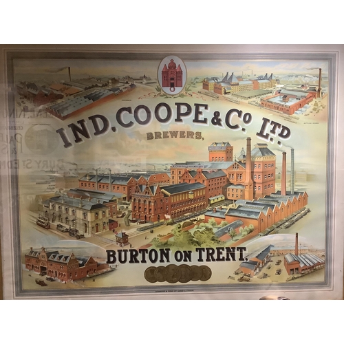 84 - IND COOPE ORIGINAL EARLY SHOWCARD. 25.7 x 34.6ins. Naturalistically coloured large size thick showca... 