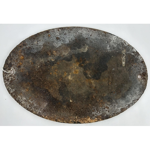 87 - RAILWAY BRIDGE PLATE. 17.5 x 12ins. Very heavy oval, impressed lettering L & NWR Co/ 23. Rusting.