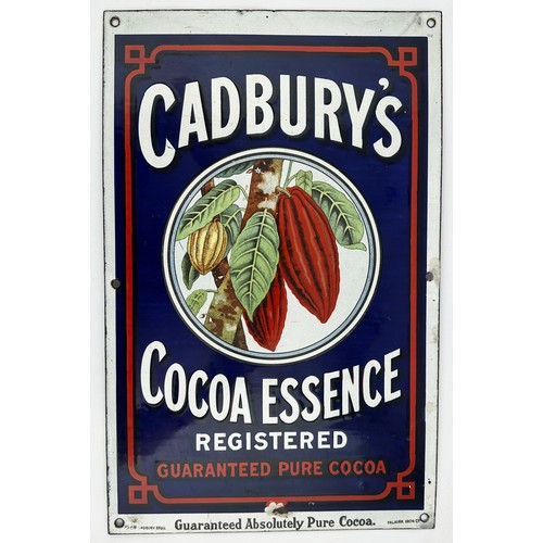 287 - CADBURYS COCOA ESSENCE ENAMEL SIGN. 18.1 x 11.5ins. An outstanding example of another all time UK cl... 