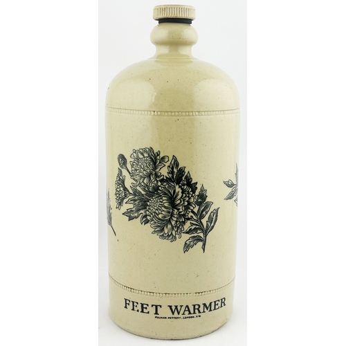 313 - FULHAM POTTERY FEET WARMER. 12.7ins tall. A distinctive & striking variation of a large (2 QT to sho... 