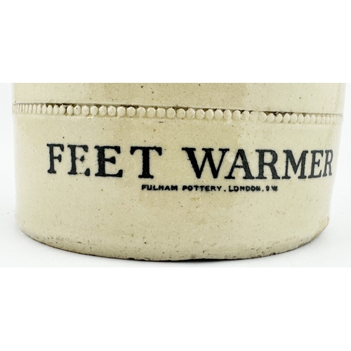 313 - FULHAM POTTERY FEET WARMER. 12.7ins tall. A distinctive & striking variation of a large (2 QT to sho... 