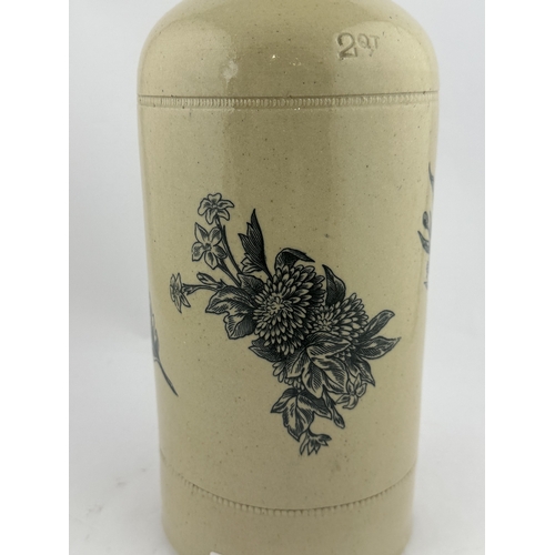 313 - FULHAM POTTERY FEET WARMER. 12.7ins tall. A distinctive & striking variation of a large (2 QT to sho... 