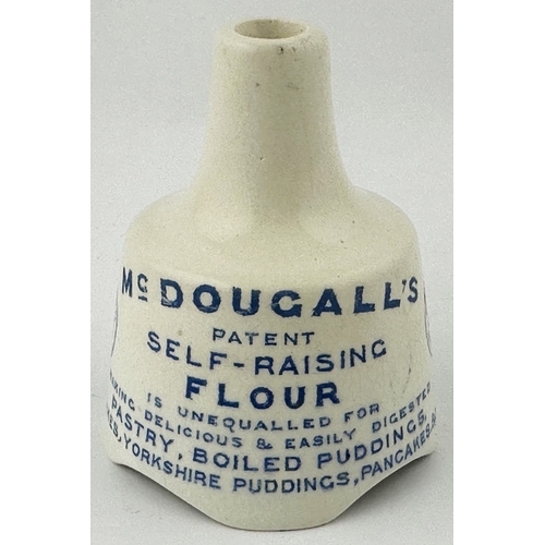 315 - Mc DOUGALLS FLOUR PIE FUNNEL. 3ins tall. White body with highly detailed/ very busy blue transfer en... 