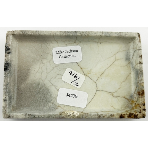 328 - LONDON & PARIS POT LID. (APL p416,2) 3.1 x 2 ins diam. Rectangular, central over glazed coloured pic... 