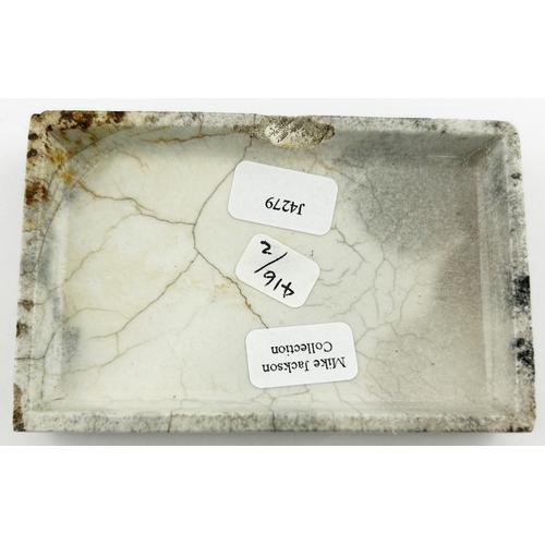 328 - LONDON & PARIS POT LID. (APL p416,2) 3.1 x 2 ins diam. Rectangular, central over glazed coloured pic... 