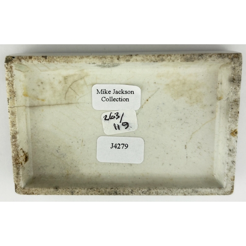 332 - LONDON TOOTH PASTE POT LID. (APL p263, 114) 3.1 x 2ins diam. Black transfer, rectangular lid. T. F. ... 