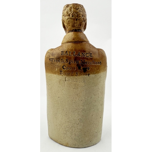 337 - PUB NAMED EARL GREY REFORM FLASK. (AB Reform Flasks p13). 7.7ins tall, t.t. Upper well modelled Earl... 