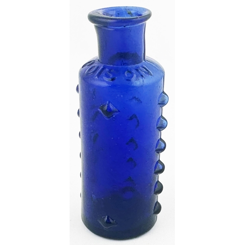 348 - LEWIS & TOWERS PATENT POISON BOTTLE. (DP p50, SL&T1). 3.2ins tall. Cobalt blue glass, vertical rows ... 