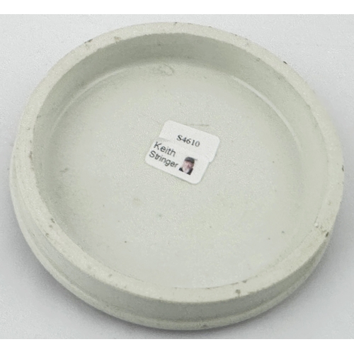 385 - GILSON & SONS POTTED ROE POT LID. (APL p300,25) 3.9ins diam. Strong & crisp red print transfer. Clea... 