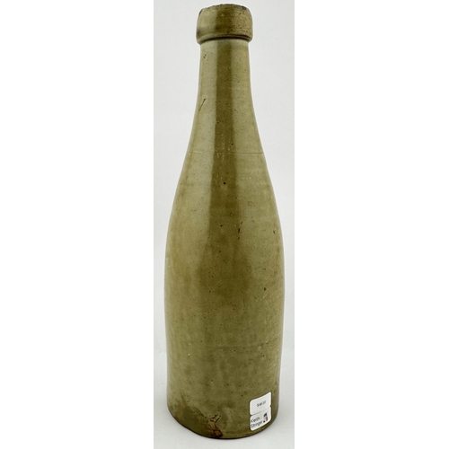 396 - NEWARK SLAB SEALED PORTER. 10.25ins. Elegant champagne shape, grey green slip glaze porter. Chunky b... 