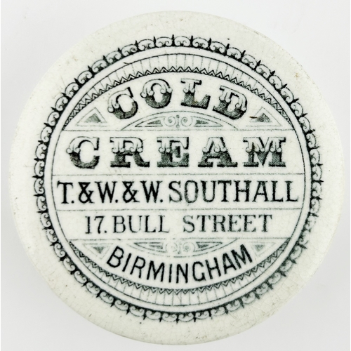 414 - BIRMINGHAM POT LID. (APL p646) 2.5ins diam. Smaller in size than pictured in book. Black transfer wi... 