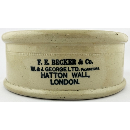 56 - LONDON DOG BOWL. 10ins diam. Black front transfer. Minor blow hole.