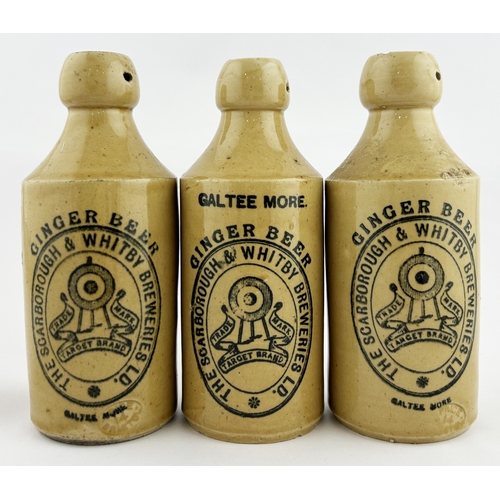 6 - SCARBOROUGH & WHITBY BREWERIES GINGER BEER TRIO. Tallest 7ins. Slight variants. Target pict. to cent... 