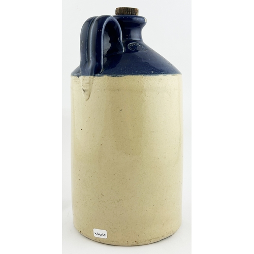 8 - TIVIDALE FLAGON. 11ins tall. Blue top, black transfer. Several lines of writing, rear handle. LISSIM... 