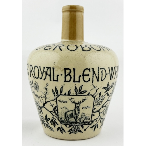 9 - JEROBOAM ROYAL BLEND WHISKY JUG. 7.5ins tall. Heavily decorated, stag t.m. A C THOMSON/ & CO/ GLASGO... 