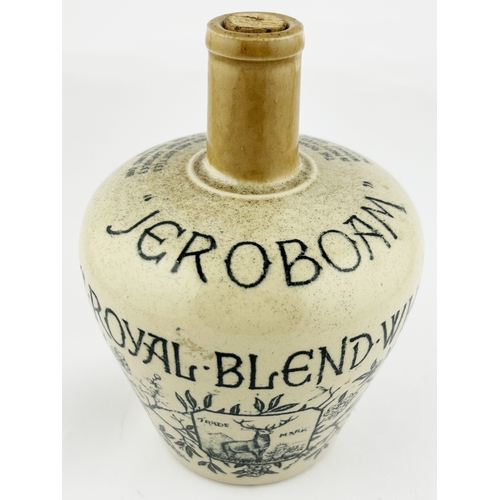 9 - JEROBOAM ROYAL BLEND WHISKY JUG. 7.5ins tall. Heavily decorated, stag t.m. A C THOMSON/ & CO/ GLASGO... 