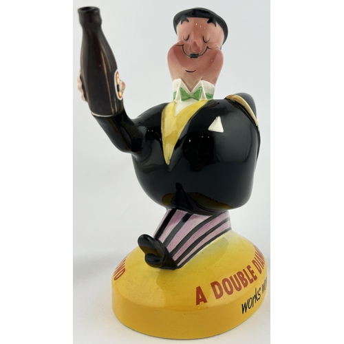 92 - DOUBLE DIAMOND ADVERTISING WATER JUG FIGURE. 7.75ins tall. City gent holding bag & bottle. Beswick b... 