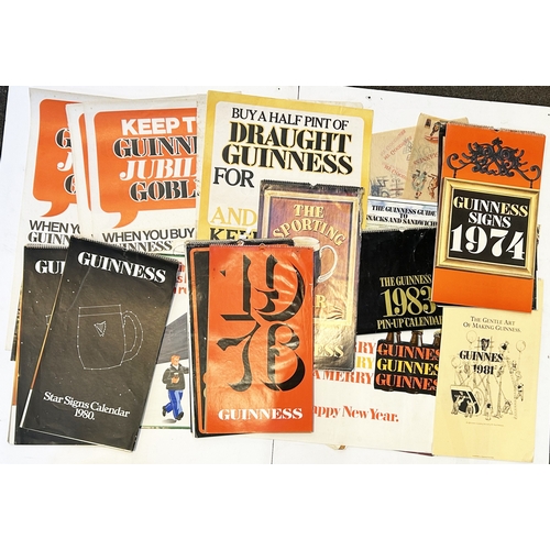 162 - GUINNESS CALENDAR & POSTER GROUP. Various years: 1974, 1979 & 1980 etc. Worn. (30+) 7/10 Unsuitable ... 