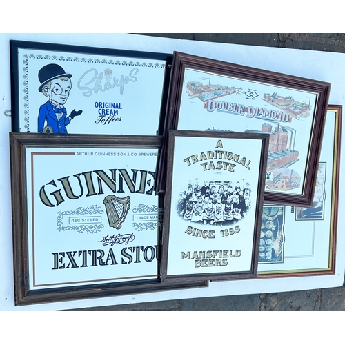 166 - MIRROR GROUP. 24 x 19.75ins. MANSFIELD BEERS, BURTON ON TRENT, SHARPES TOFFEE, MARTELL & GUINNESS. A... 