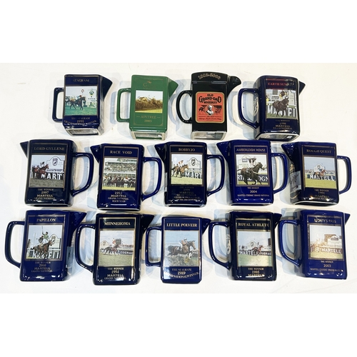 188 - GRAND NATIONAL JUGS GROUP. 6ins tall. Ranging from 1989 to 2005. Slight wear to gold banding. (14) 8... 