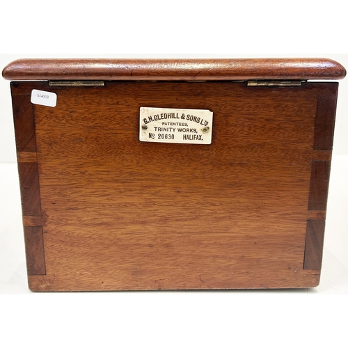 291 - PATENT AUTOMATIC CASH TILL. 19 x 10ins. Original wooden counter top drawer - ringing bell to drawer.... 