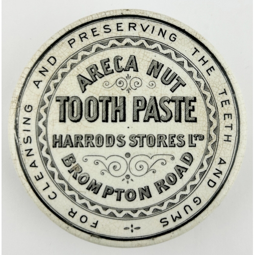 444 - LONDON TOOTH PASTE POT LID.(APL p312, 16a) 3.1ins diam. Black transfer, solid black line border. zig... 