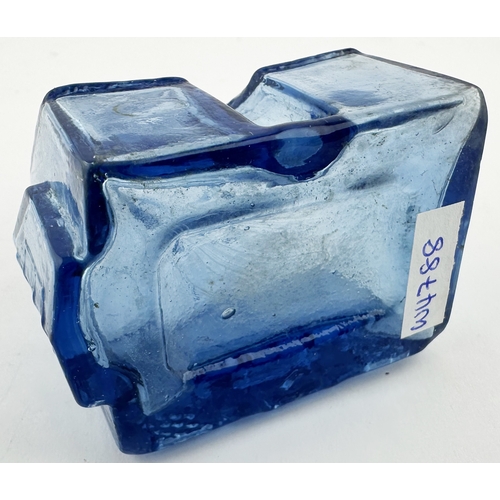 452 - COTTAGE INK. (Inks book p82, C13- 1a). 2.25ins. A quite special bright/ mid blue glass cottage ink, ... 