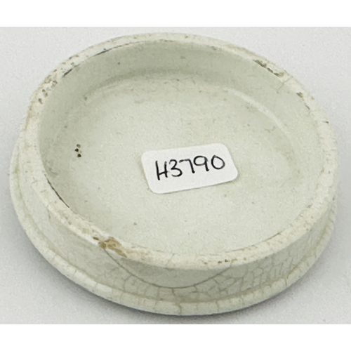 497 - SOUTH WALES OINTMENT POT LID. (APL p627, 69) 2.5ins diam. Smaller of the three sizes with a strong b... 