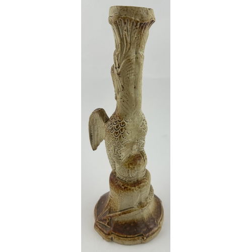 520 - WINGED SERPENT CANDLESTICK. 9.4ins tall. An outstandingj & most unusual example of high quality Bram... 