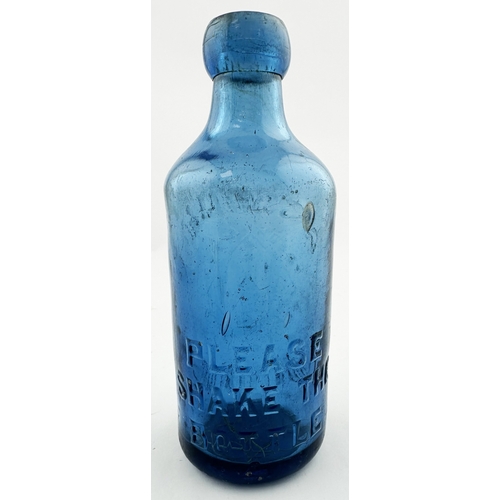 531 - SMETHWICK GLASS GINGER BEER BOTTLE. 6.75ins tall. Dark to mid blue glass, embossed CRESSWELL & CO wi... 