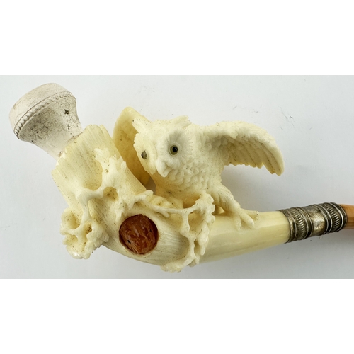 543 - SPREAD WINGED EAGLE MEERSCHAUM PIPE BOWL. 4.9ins long. Another impressive figural pipe, in original ... 